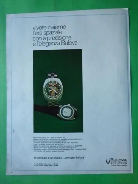 Watches Bulova Accutron 1973 Advertising 'Vintage L' Watch Dell' Era Space 3e