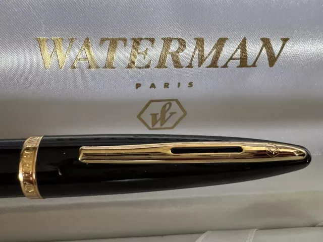 Waterman Stylo-Plume Sphère Carene Deluxe Laque Noire Profils Or Utilisé Rol GB