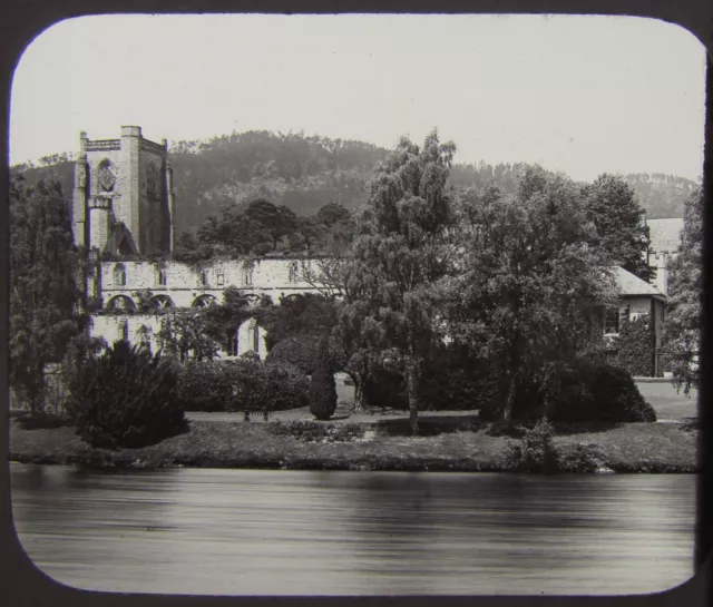 GWW VICTORIAN Glass Magic Lantern Slide DUNKELD CATHEDRAL C1890 SCOTLAND PHOTO
