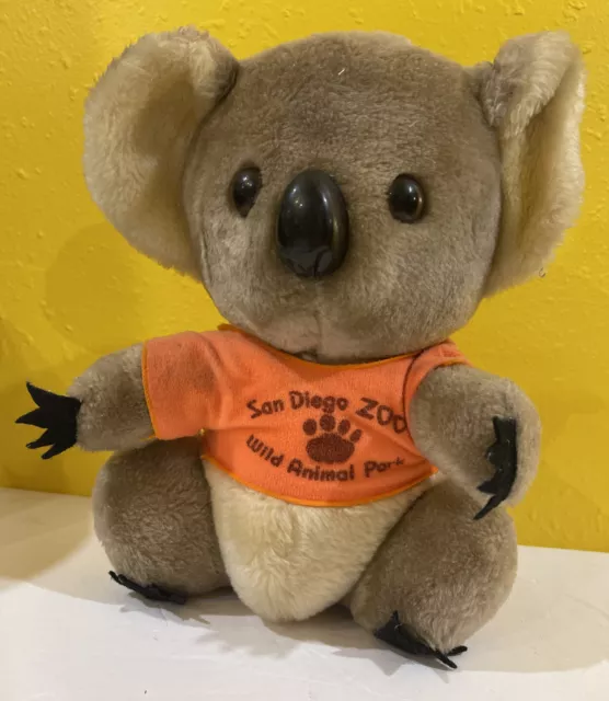 Vintage San Diego Zoo 1977 Koala Plush 10" Bear Orange Shirt Collectible