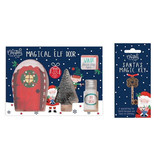 Magic Key Elf SANTA CLAUS MAGIC Key & Elf Door Set Kids Father Christmas Eve Gift ...