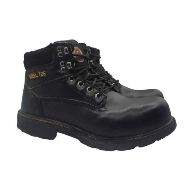 Brahma Gus Botas de Acero Puntera Mediana de Trabajo Negras 9,5 W Anchas Con Cordones Seguridad 28800704