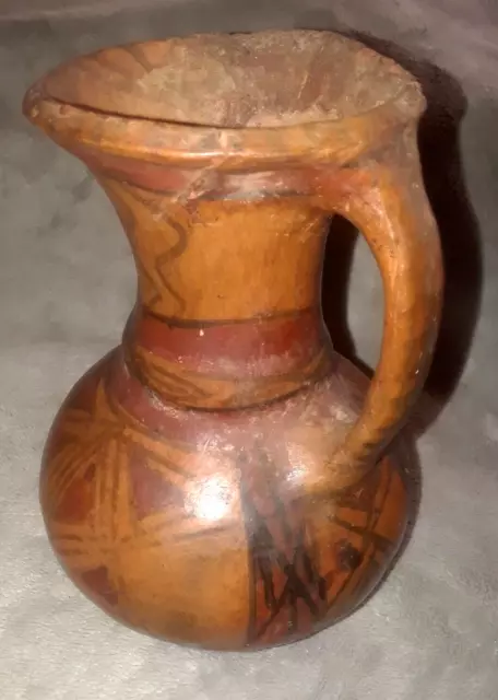 Pre Columbian Antique Red Pottery Urn or Native American Pottery☆Tribal Art☆Rare