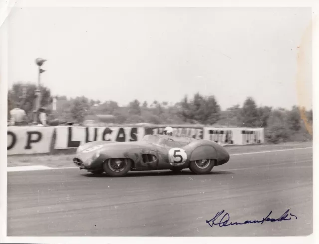 Original Signed Louis Klemantaski Aston Martin Dbr1 Shelby Le Mans 1959 Photo