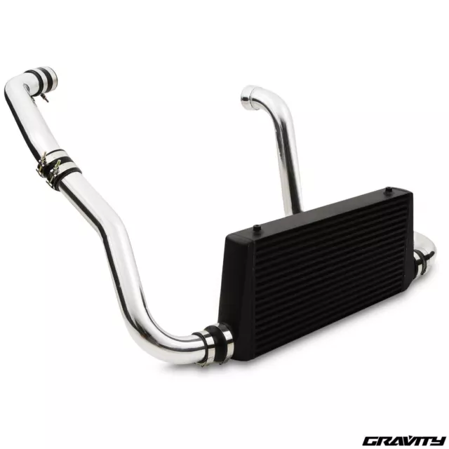 Black Alloy Front Mount Fmic Intercooler Kit For Toyota Supra Mk4 2Jz Jza 93-03