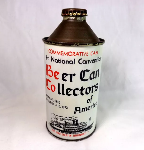 Vtg BCCA 3rd Canvention, Cincinnati, OH, 1973,  Commemorative Cone Top Beer Can