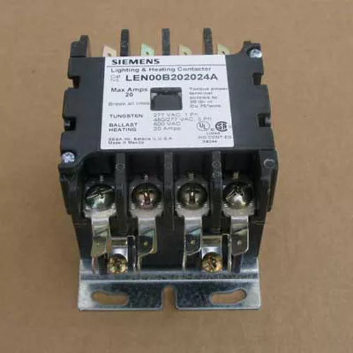 New Siemens LEN00B202024A 20 Amp 4 Pole Lighting Contactor Open