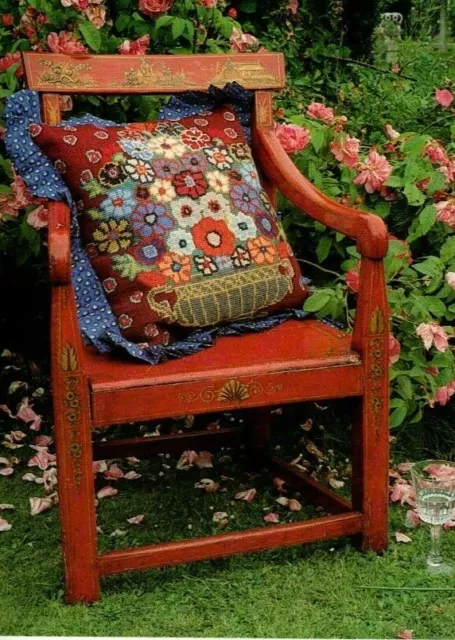 Tapestry chart by Ehrman designer Kaffe Fassett. Flower pyramid cushion.