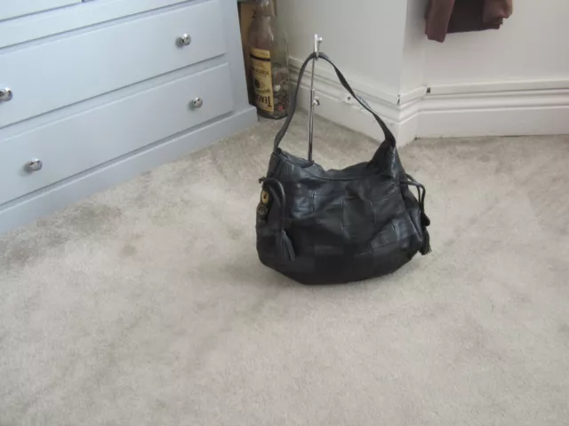 Radley black leather slouchy hobo shoulder bag