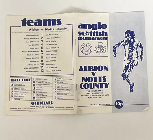 West Bromwich Albion v Notts County [Anglo-Scottish Cup] 1976