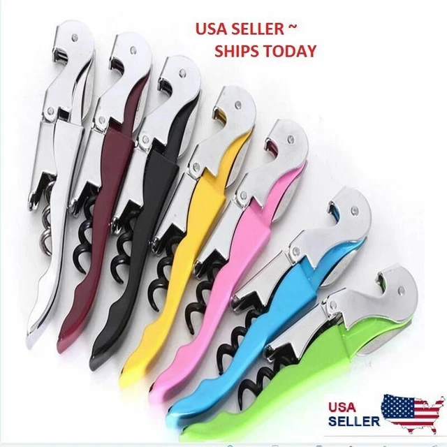 CORKSCREW DOUBLED HINGED Waiters Wine Key Bottle Opener with Foil
