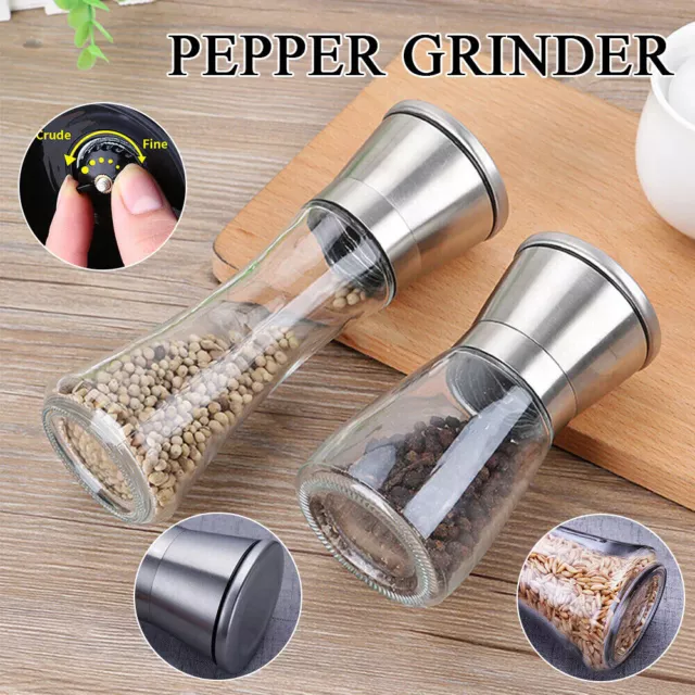 Stainless Steel Salt and Pepper Grinder Manual Ceramic Mills Glass Kitchen Tools