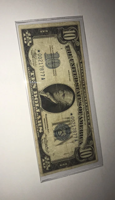 1934A Silver Certificate Blue Seal Ten Dollar Star Note 6