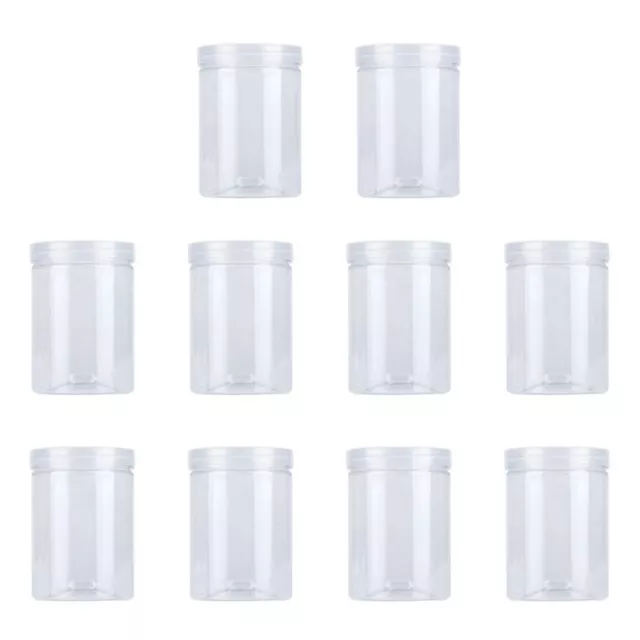 10 Unids 500Ml Frasco de Alimentos Sellado de PláStico Transparente Lata de4651