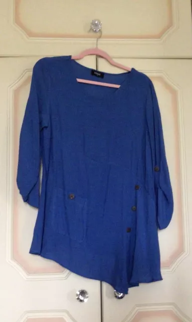 KLASS size 14 BNWOT Royal Blue Drop Hem Top