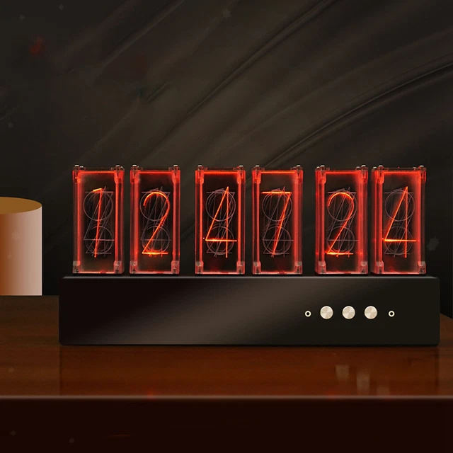 Led Table Clock Rgb USB NIXIE TUBE Clock RGB LED Digital 6-tubes Desk Clock Interior Home ...