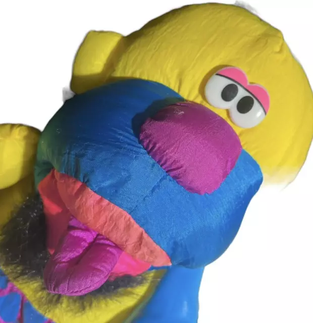 Vintage Fisher Price 1992 Yellow Caveman Puffalump Grunts Stuffed Plush Doll