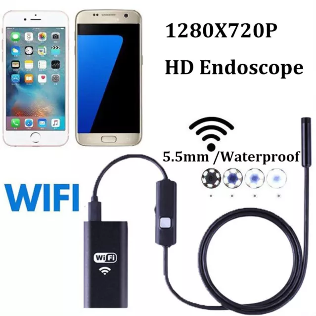 For iPhone Android iOS PC 5.5MM WiFi Borescope Endoscope Snake Inspection Camera