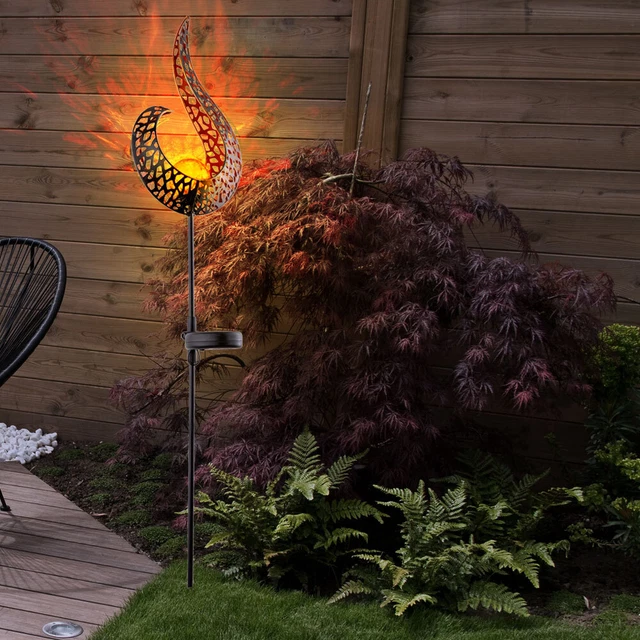 Ledkia Torcia Solare Da Esterno LED Effetto Fiamma Con Picchetto Brako 40cm Bianco 90844730 - Foto 3