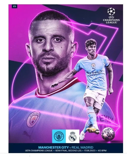 MANCHESTER CITY REAL Madrid 2023 Official Champions League Semi Final