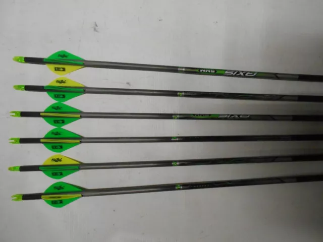 @NEW@ 6 Easton Axis 5mm 400 Carbon Hunting Arrows w/ Blazer Vanes! CUT TO LENGTH