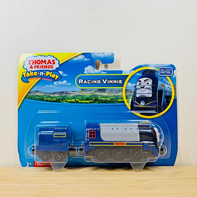 RACING VINNIE Thomas Friends Take N Play Take Along Diecast Metal RACING VINNIE Thomas Friends Take N Play Take Along Diecast Metal