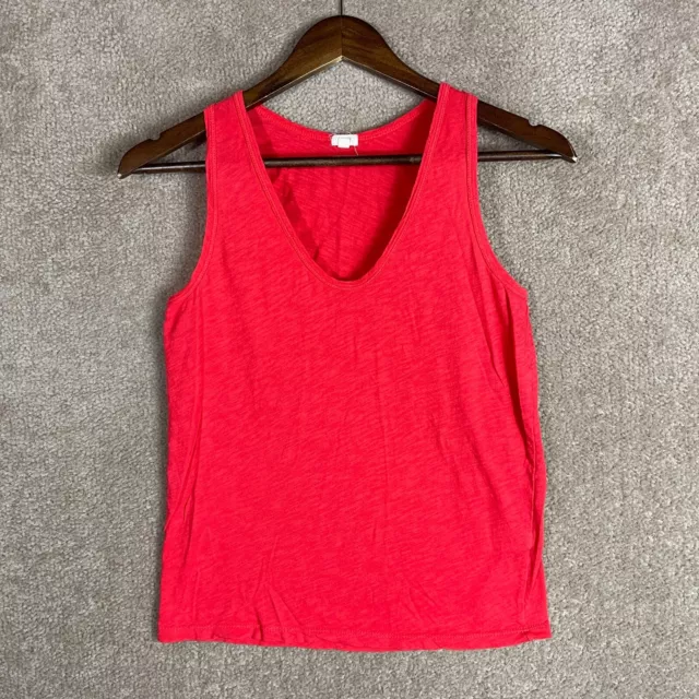 J.Crew Tank Top Womens Size X Small Red Sleeveless Scoop Neck Racerback Cotton