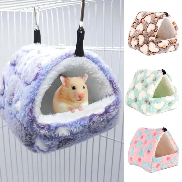 1x Winter Fleece Meerschweinchen Bett Haus Weich Haustier Hamster Ratte Pad E