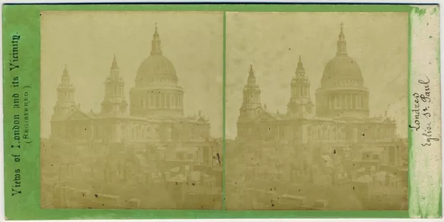 Stéréo circa 1870. Londres. St Paul's Cathedral. London. England.