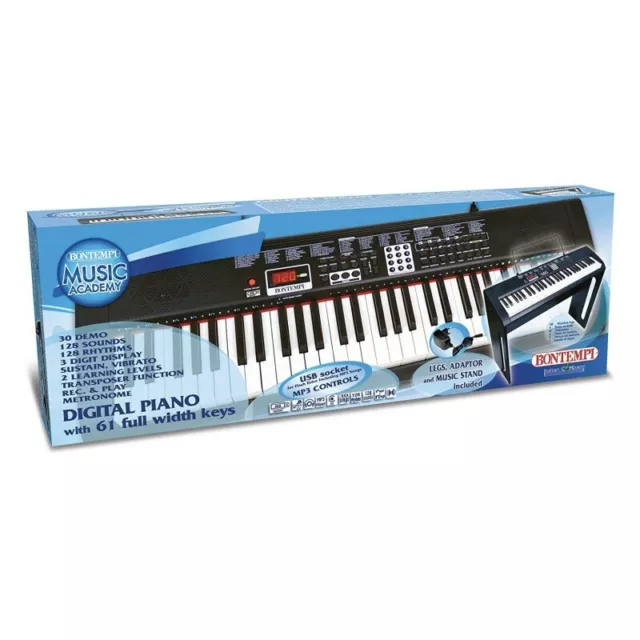 BONTEMPI Music Academy - Digital Piano 61 Keys with Wooden Legs