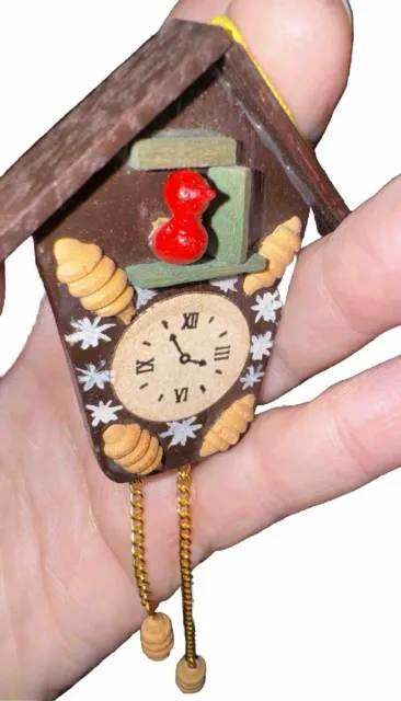 Vtg Steinbach Wooden Cuckoo Clock Christmas Ornament ERZGEBIRGE Germany