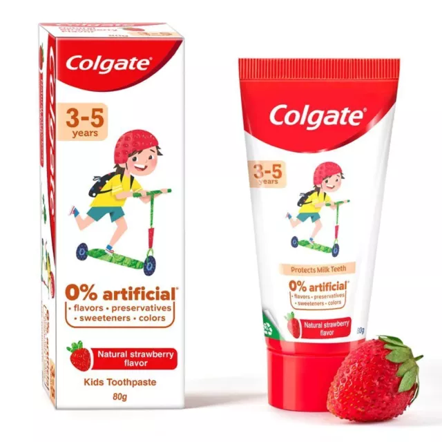 Colgate Dentifrice pour Enfants 3-5 ans Arôme Naturel Fraise Tube 80 gr