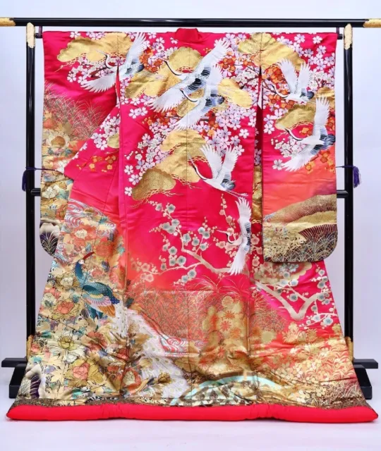 Japanese Kimono Uchikake Wedding Pure Silk  japan 164