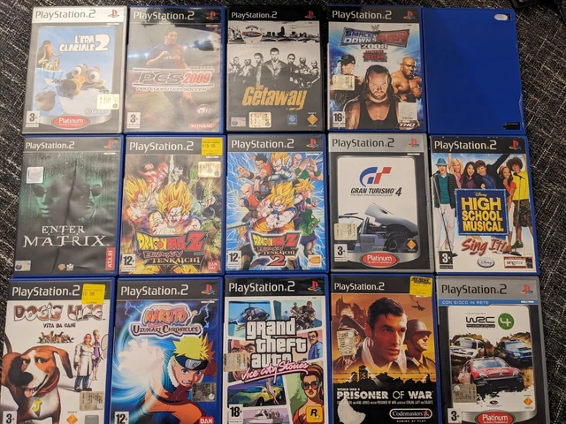 Lotto 15 Giochi PS2 PAL ITA Budokai Tenkaichi 1 e 2, GTA, Naruto, Gran Turismo