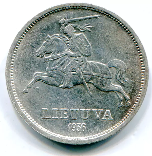 Lithuania 5 Litai 1936 KM-82 superb HG coin   lotnov7778
