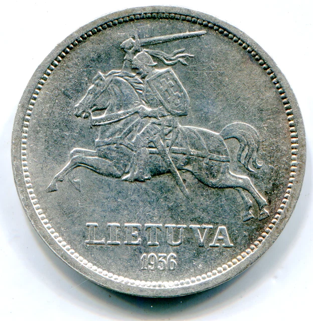 Lithuania 5 Litai 1936 KM-82 superb HG coin   lotnov7778