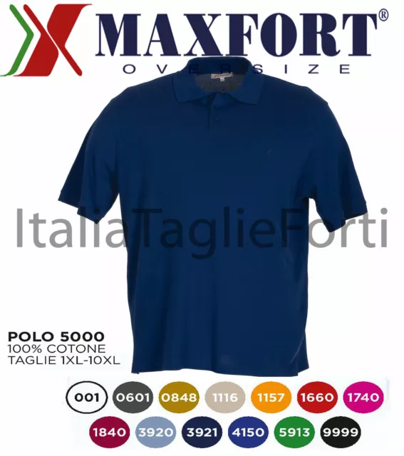Taglie Forti Uomo Maxfort 5000 Polo Manica Corta Maglia Mezza Manica T-Shirt