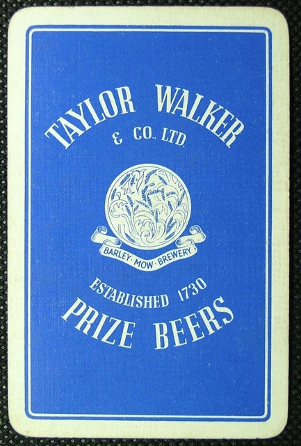 1 x playing card single swap Taylor Walker Barley Mow Brewery Prize Beers IPC112