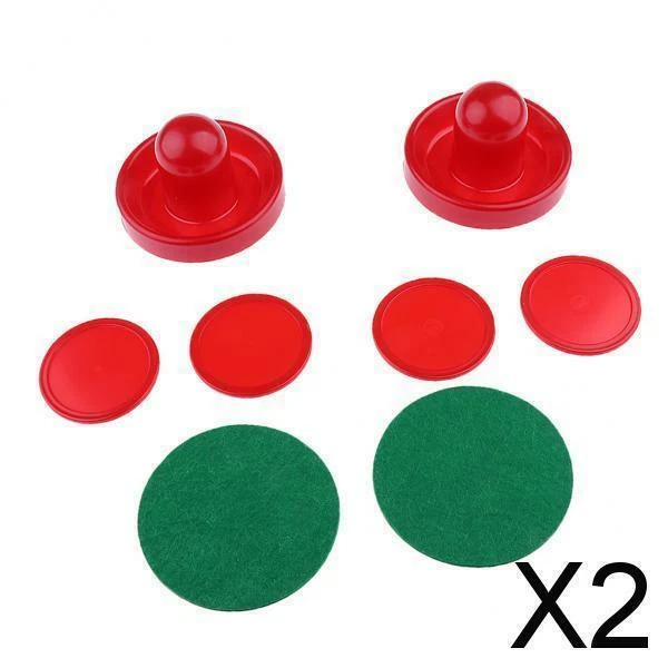 2xSätze Mit Zwei Air Hockey Pushers Strikers Goalies Plus Vier Pucks S Rot