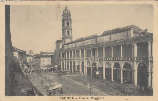Cartolina *3 Faenza Emilia Romagna Piazza Maggiore Storia Memoria Viaggiata 1916