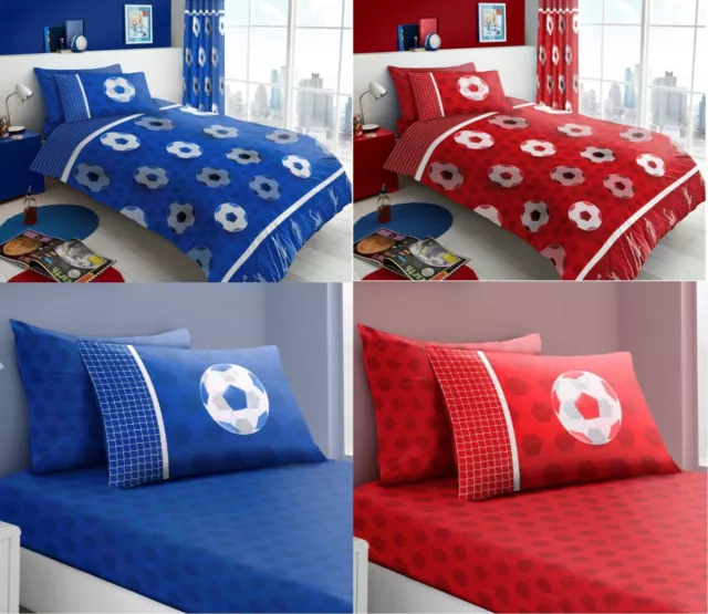 FOOTBALL GOAL Duvet Cover With PillowCase/Sheet Set/ Curtains Boys Kids Bedding