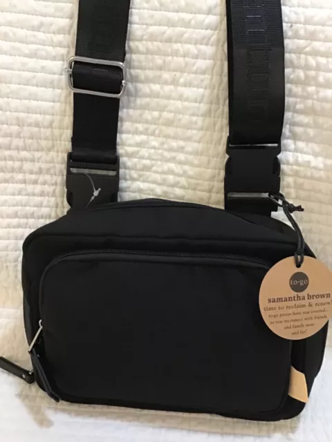 Samantha Brown To Go Convertible Travel Sling Bag Black