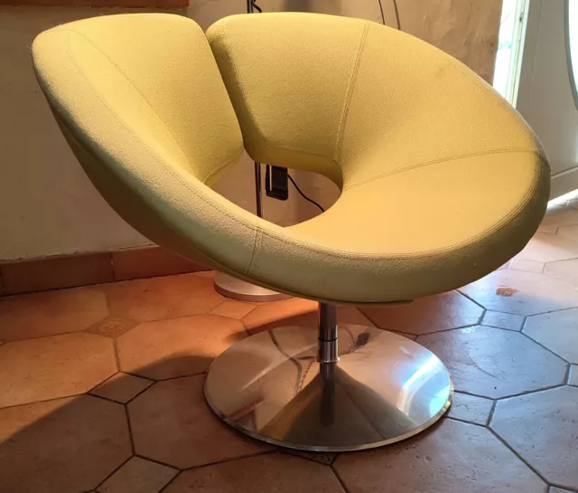 Fauteuil pivotant Artifort Design Patrick Narguet modele Apollo Vert Pomme