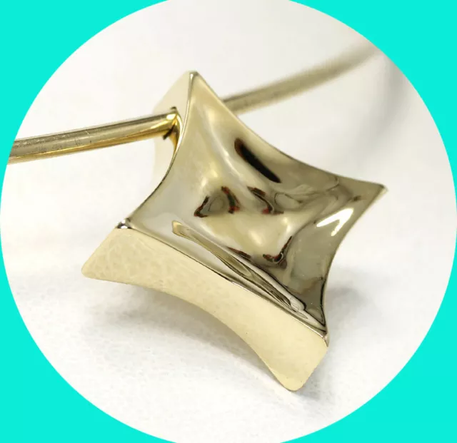 Movado concave diamond shape pendant choker necklace 18K yellow gold 26.5G 15.5" Movado concave diamond shape pendant choker necklace 18K yellow gold 26.5G 15.5"