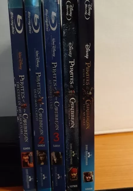 PIRATES OF THE CARIBBEAN 1-5 Blu-ray 1 4 5 Brand New 2&3 Very Good+slipcovers