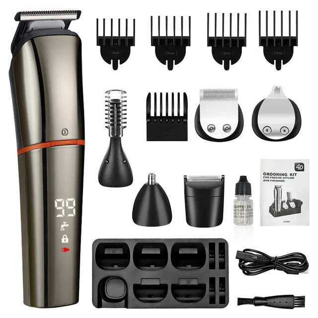Professional Multifunction Beard Hair Trimmer Waterproof 6 in 1 Hair Clipper Kit