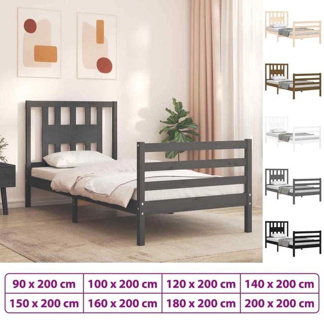 Estructura cama de matrimonio con cabecero madera marrón miel vidaXL