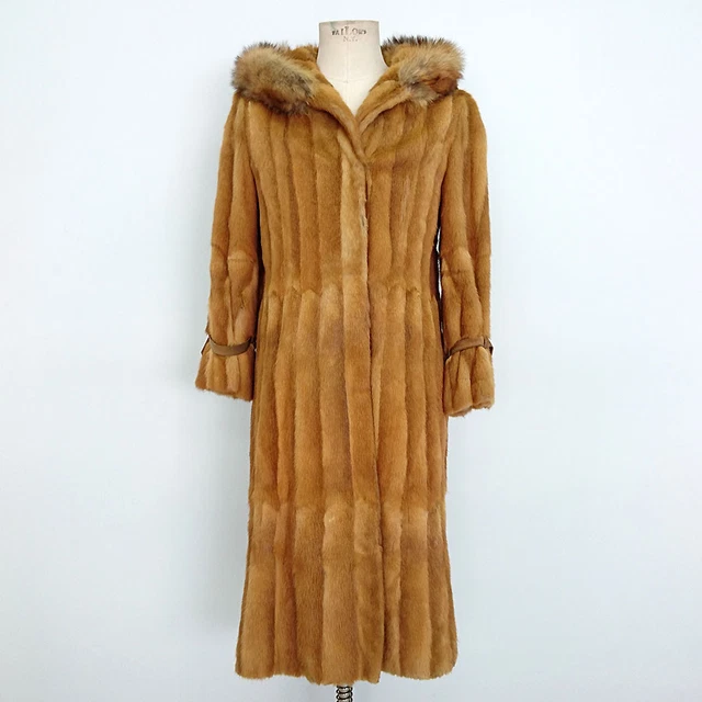 Cappotto Vintage In Pelliccia Di Visone Con Cappuccio Art.7019