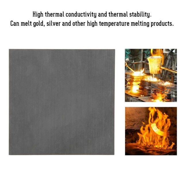 Plaque Graphite 200x100x5mm - Pour Fusion, électrolyse, Fonderie - Haute Résistance Thermique