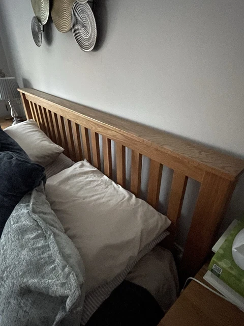SUPER KING WOODEN Bed Frame with Slatted Foundation, Headboard ...